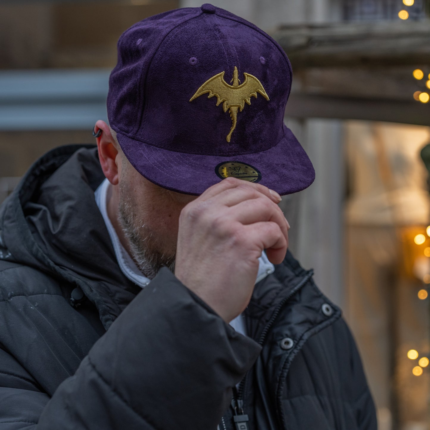Gorra Snapback Yellow Dragon - Ante morado