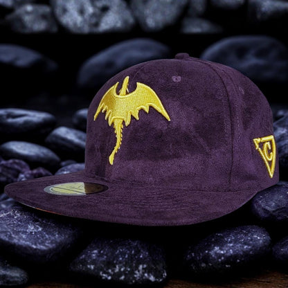 Yellow Dragon Snapback - Purple Suede