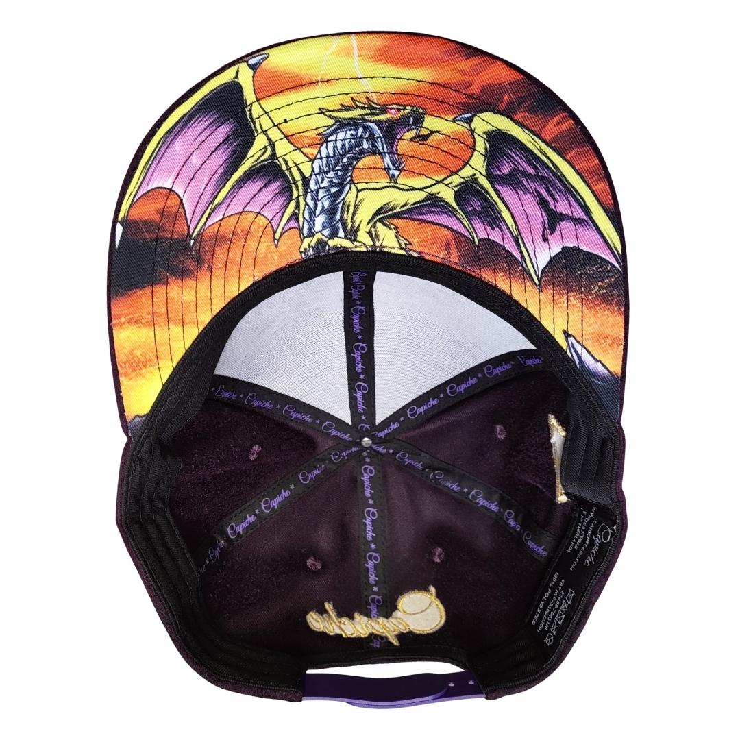 Yellow Dragon Snapback - Purple Suede