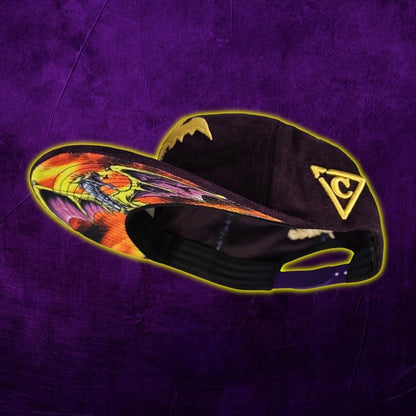Yellow Dragon Snapback - Purple Suede