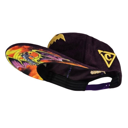 Yellow Dragon Snapback - Purple Suede