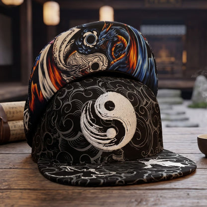 Casquette Snapback Yin Yang - Motif noir et blanc