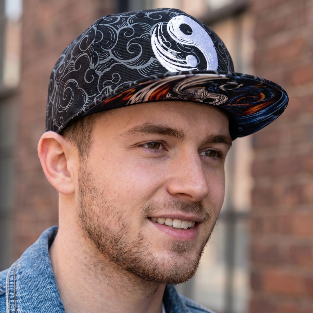 Casquette Snapback Yin Yang - Motif noir et blanc