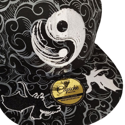 Casquette Snapback Yin Yang - Motif noir et blanc