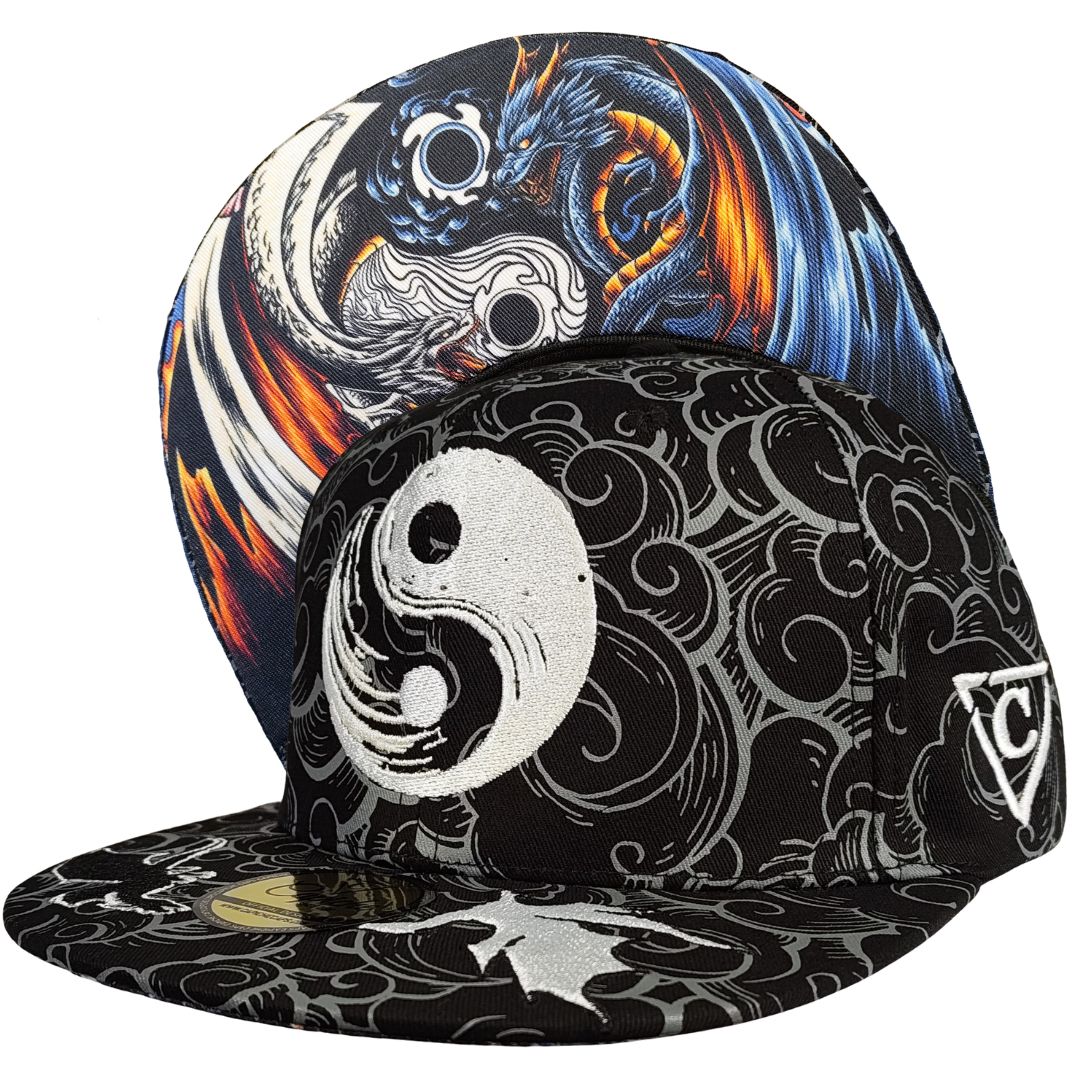 Casquette Snapback Yin Yang - Motif noir et blanc