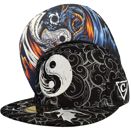 Yin Yang Snapback - Black/White Pattern