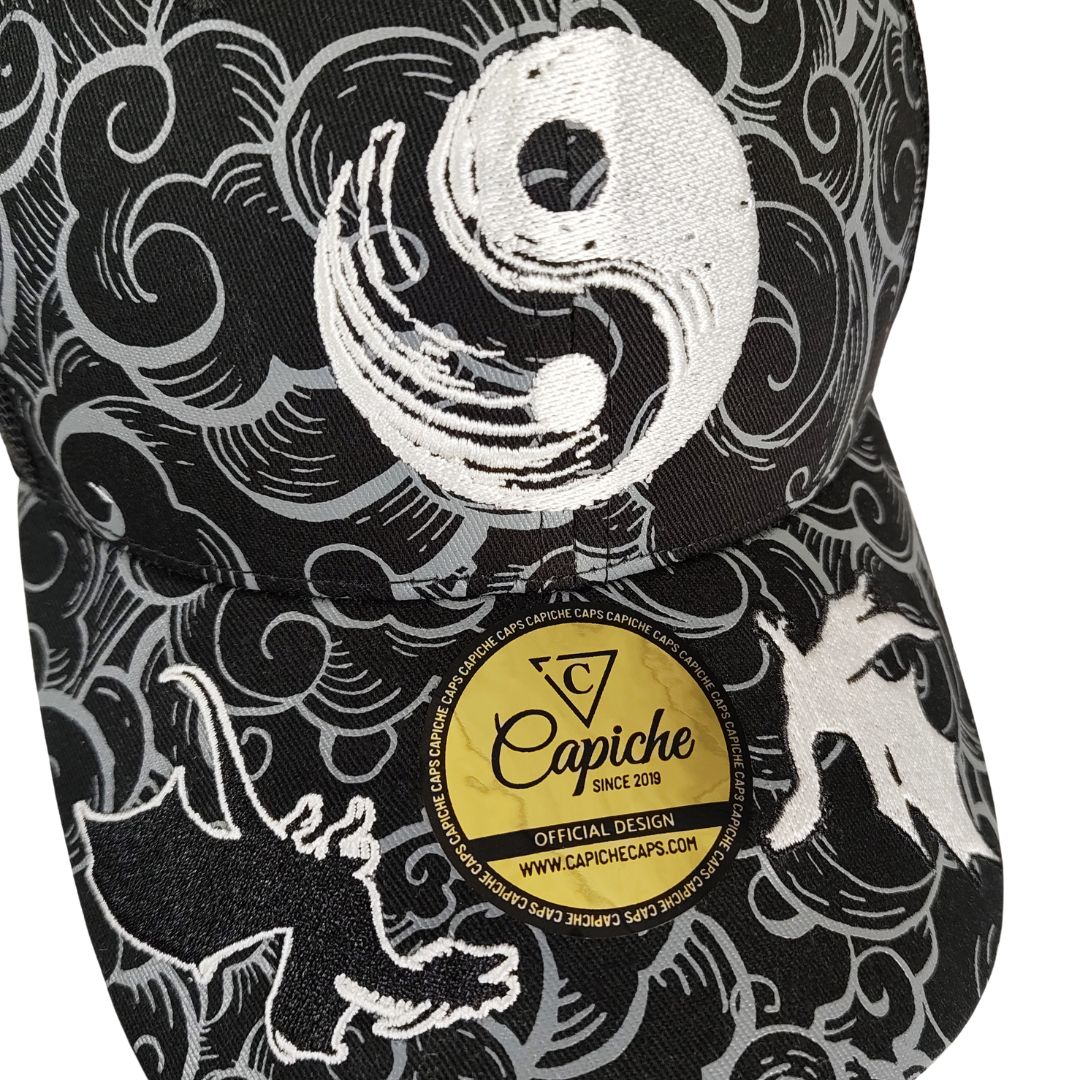 Cappellino Trucker Yin Yang - Motivo nero/bianco