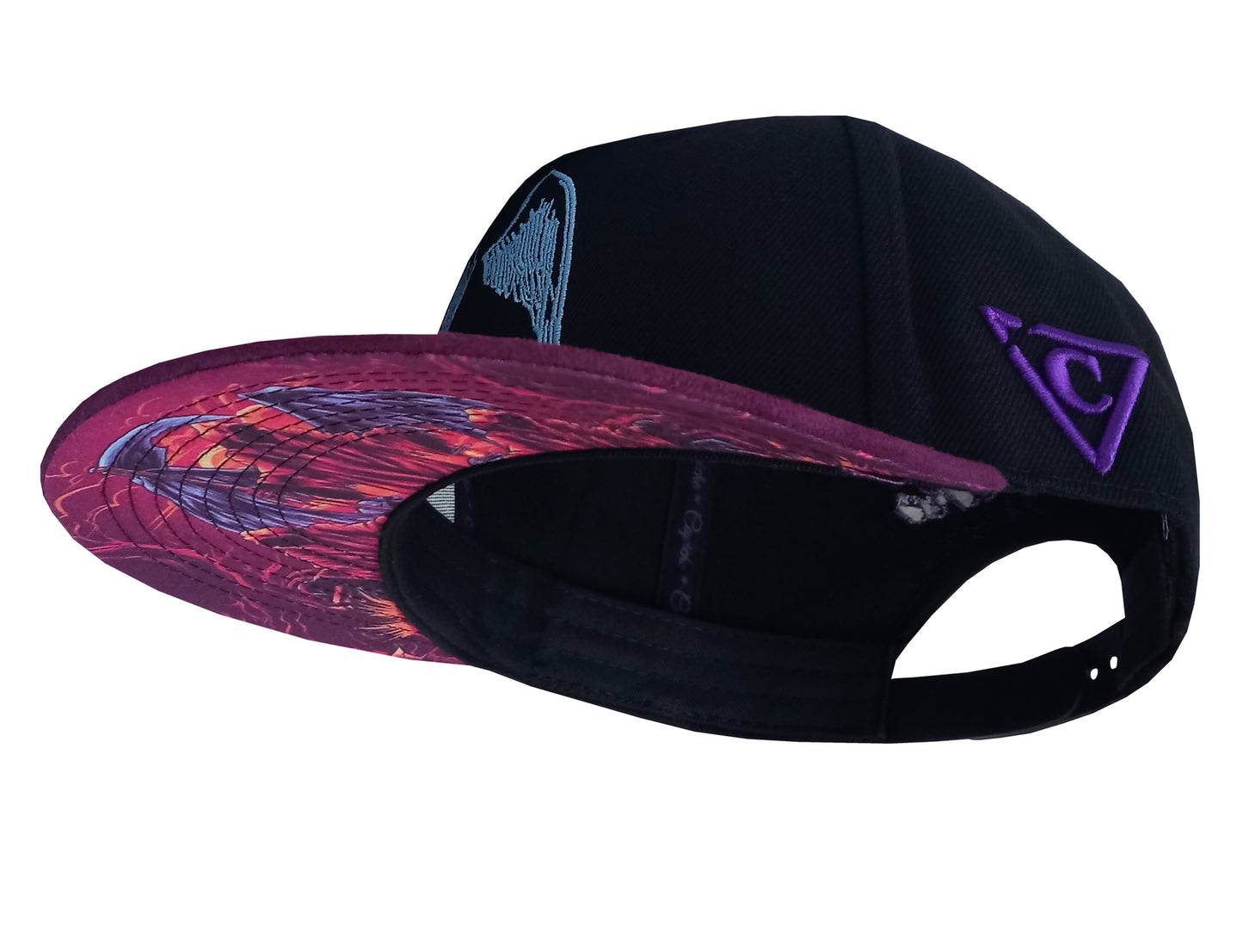 Angels of Death Snapback - Black/Purple Suede - Capiche Caps Purple