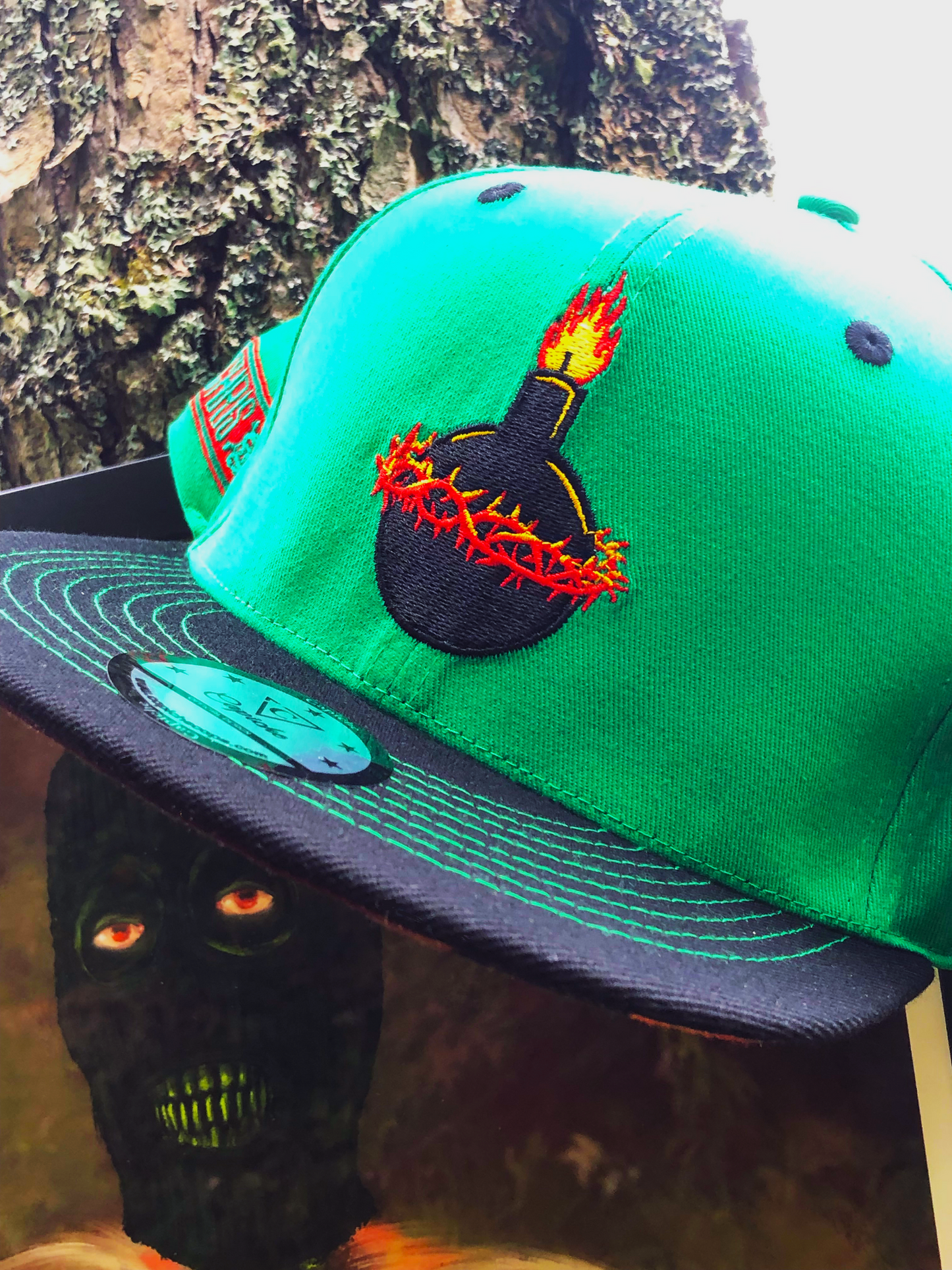 Chris Labonte x Capiche Collab Snapback - Green/Black - Capiche Caps Black