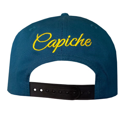 Loki Snapback - Blue/Yellow Suede - Capiche Caps Suede