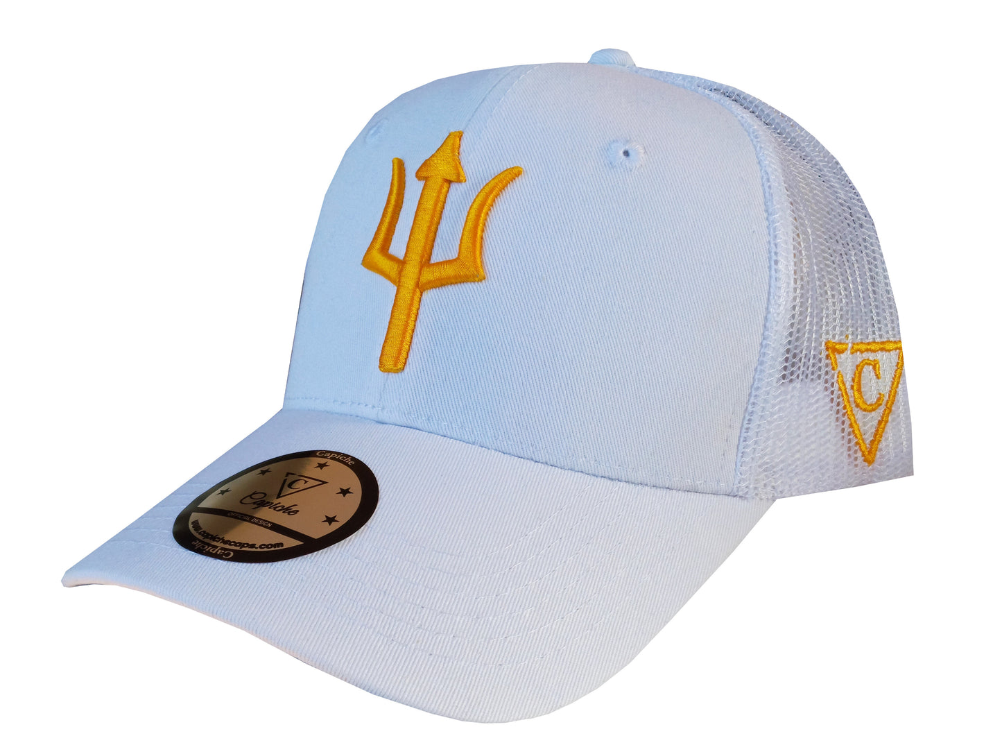 Pegasus Trucker Cap - White - Capiche Caps Best Sellers