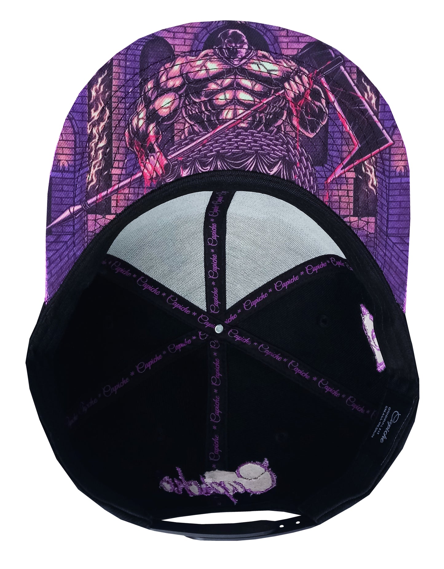 The Executioner Snapback - Black/Purple Holographic - Capiche Caps Purple