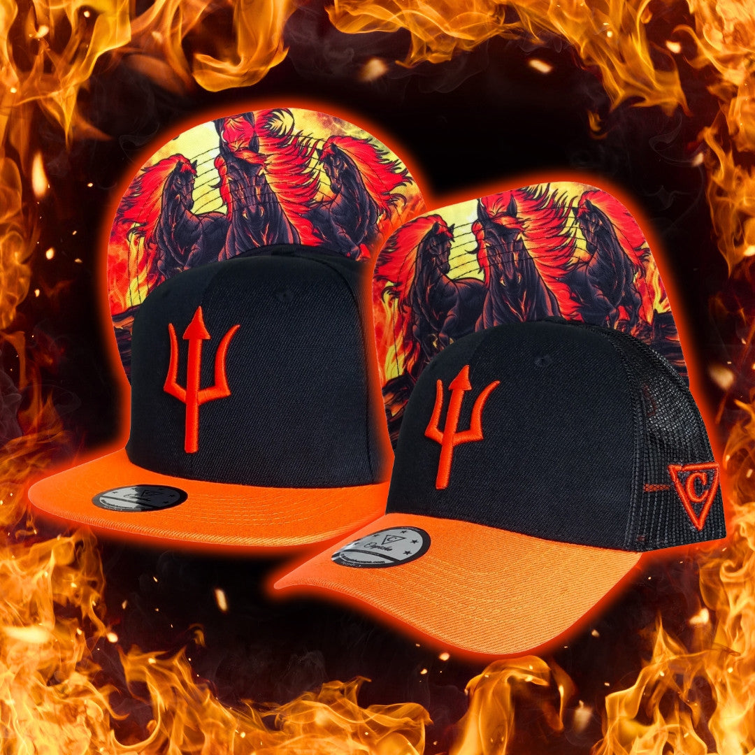 Aethon Snapback - Black/Orange - Capiche Caps Black