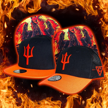 Aethon Snapback - Black/Orange - Capiche Caps Black