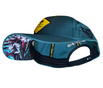 Mayday Curved Cap - Blue & Yellow Rubber - Capiche Caps Rubber