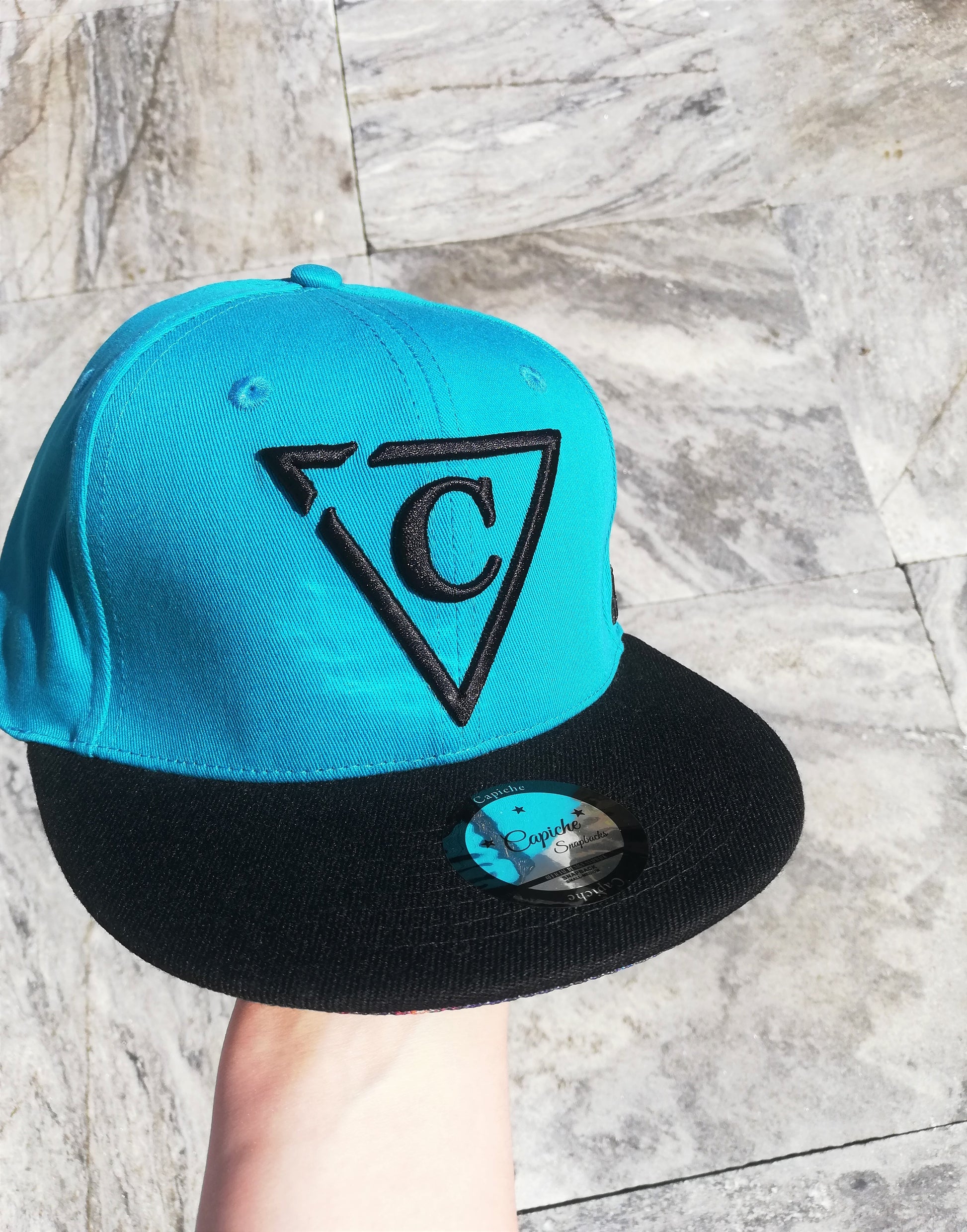 Crocodile Snapback - Blue/Black - Capiche Caps Black