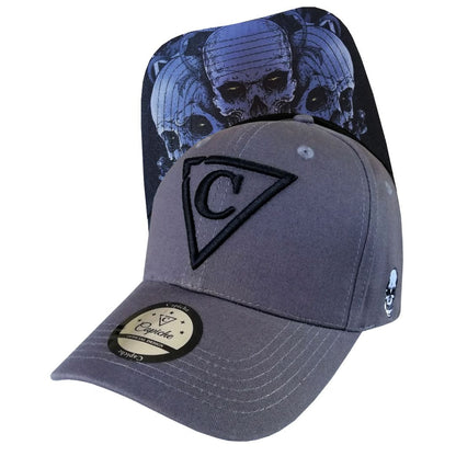 Dead Gang Curved Baseball Cap - Grey - Capiche Caps Curved Cap