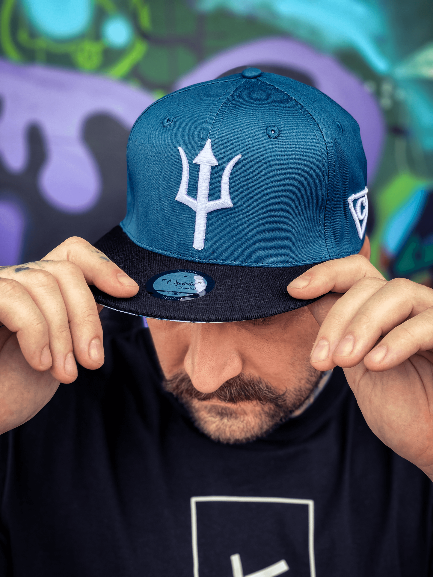 Poseidon Snapback - Blue/Black - Capiche Caps Black