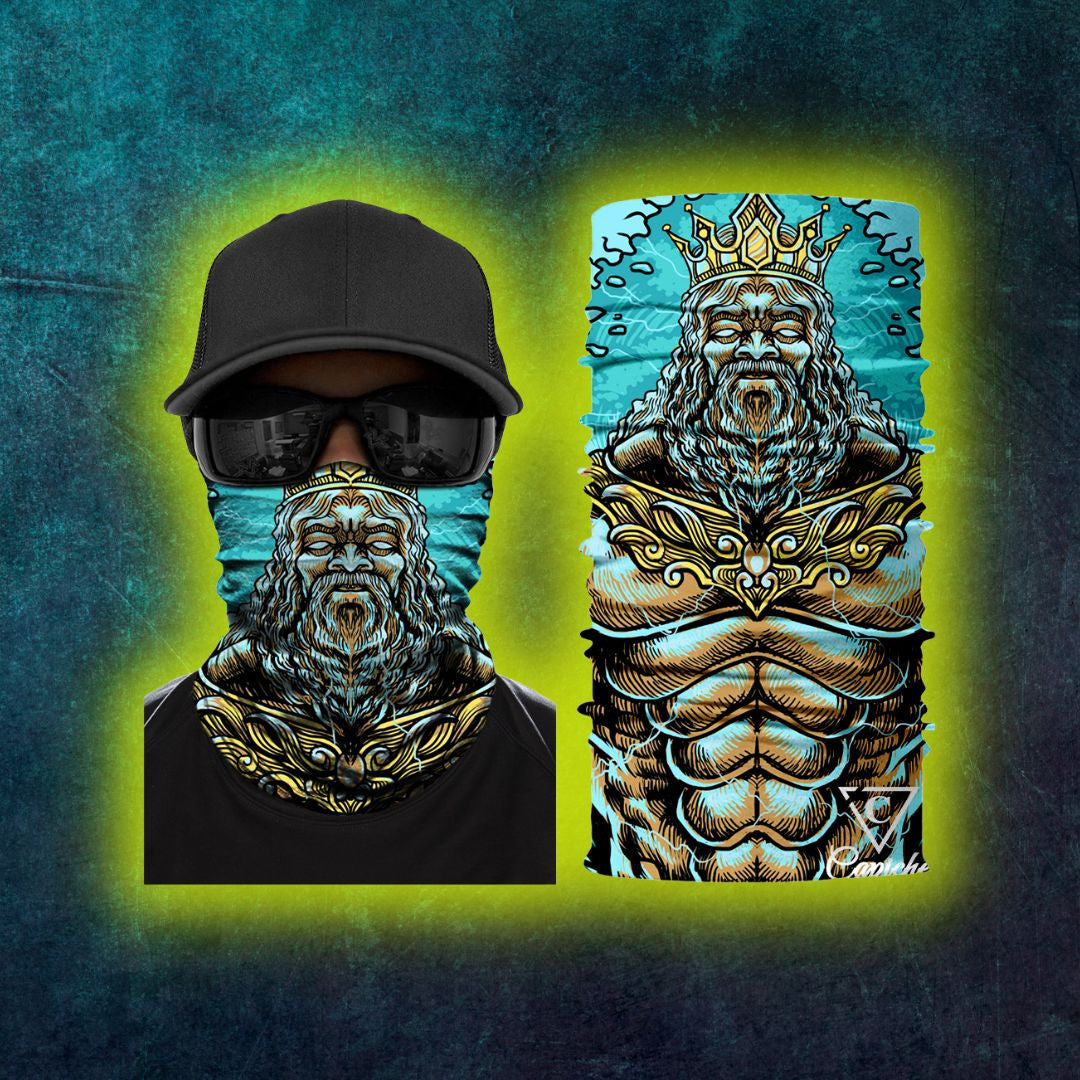 Poseidon Biker Mask - Blue - Capiche Caps Biker Mask