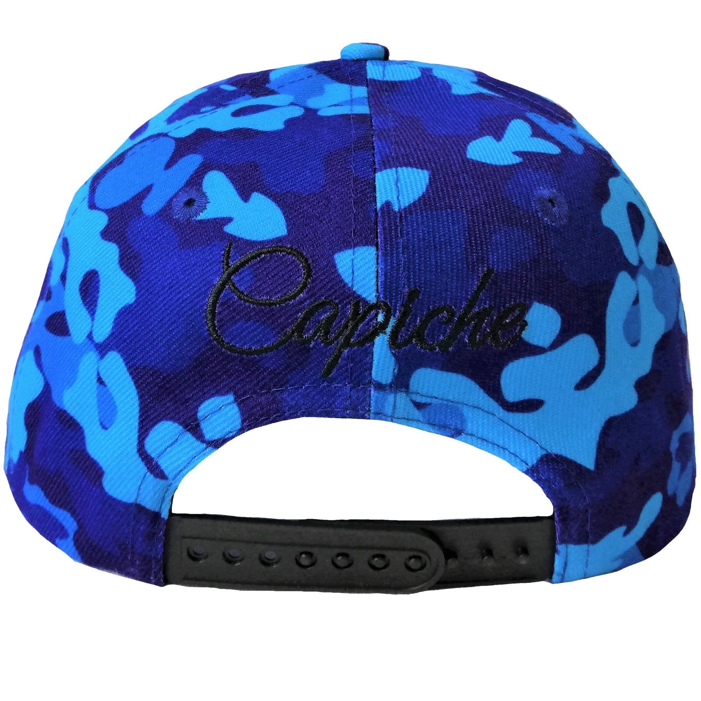 Gorra snapback con estampado de camuflaje azul - Capiche Caps Black