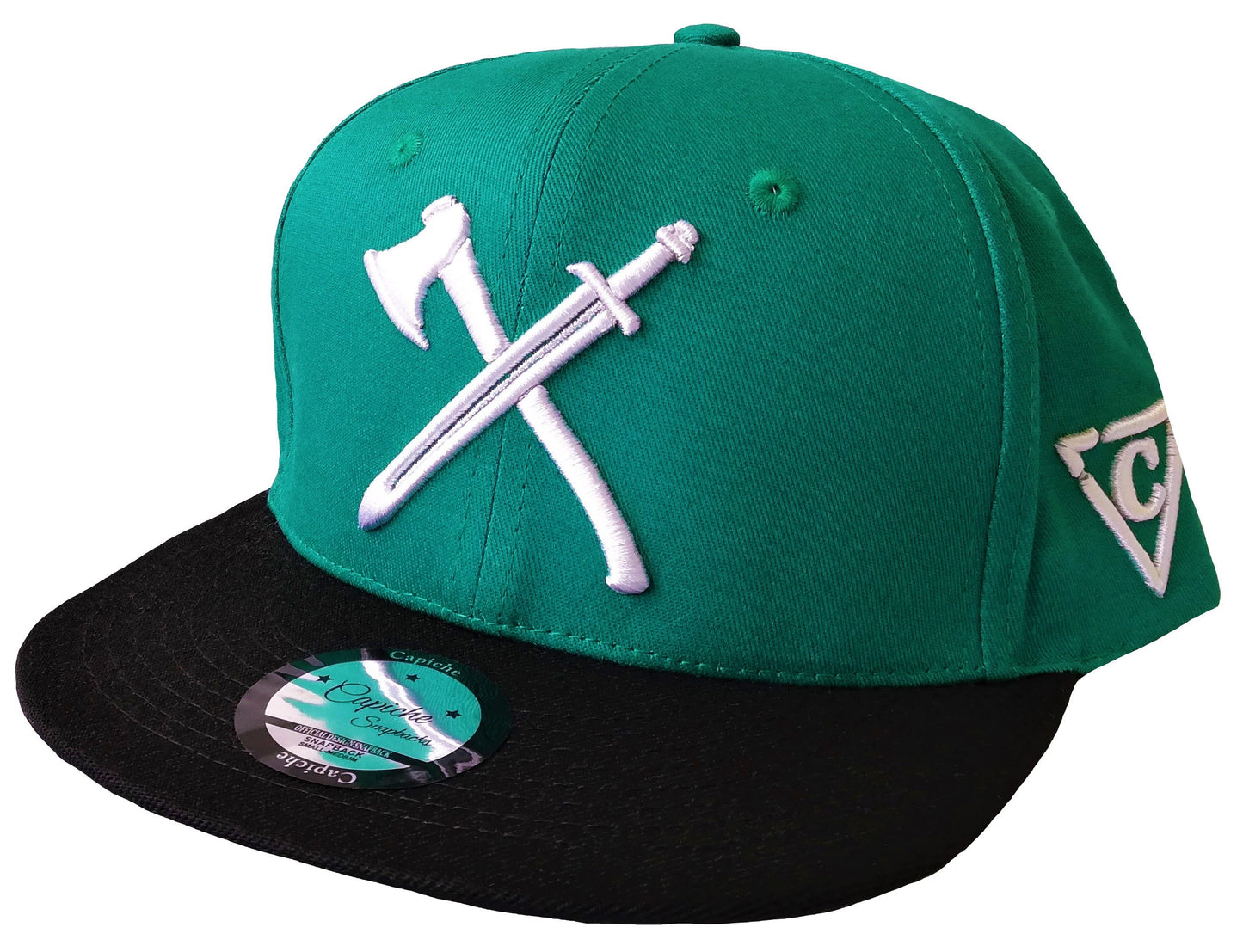 Viking 2 Snapback - Green/Black - Capiche Caps Black