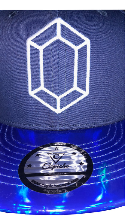 Sapphire Snapback - Blue Holographic Brim - Capiche Caps Holographic