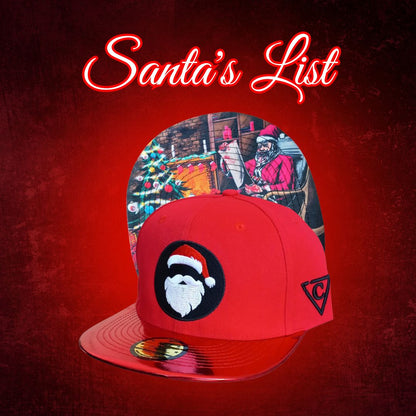 Santa's List Snapback - Red/Metallic - Capiche Caps Limited Edition