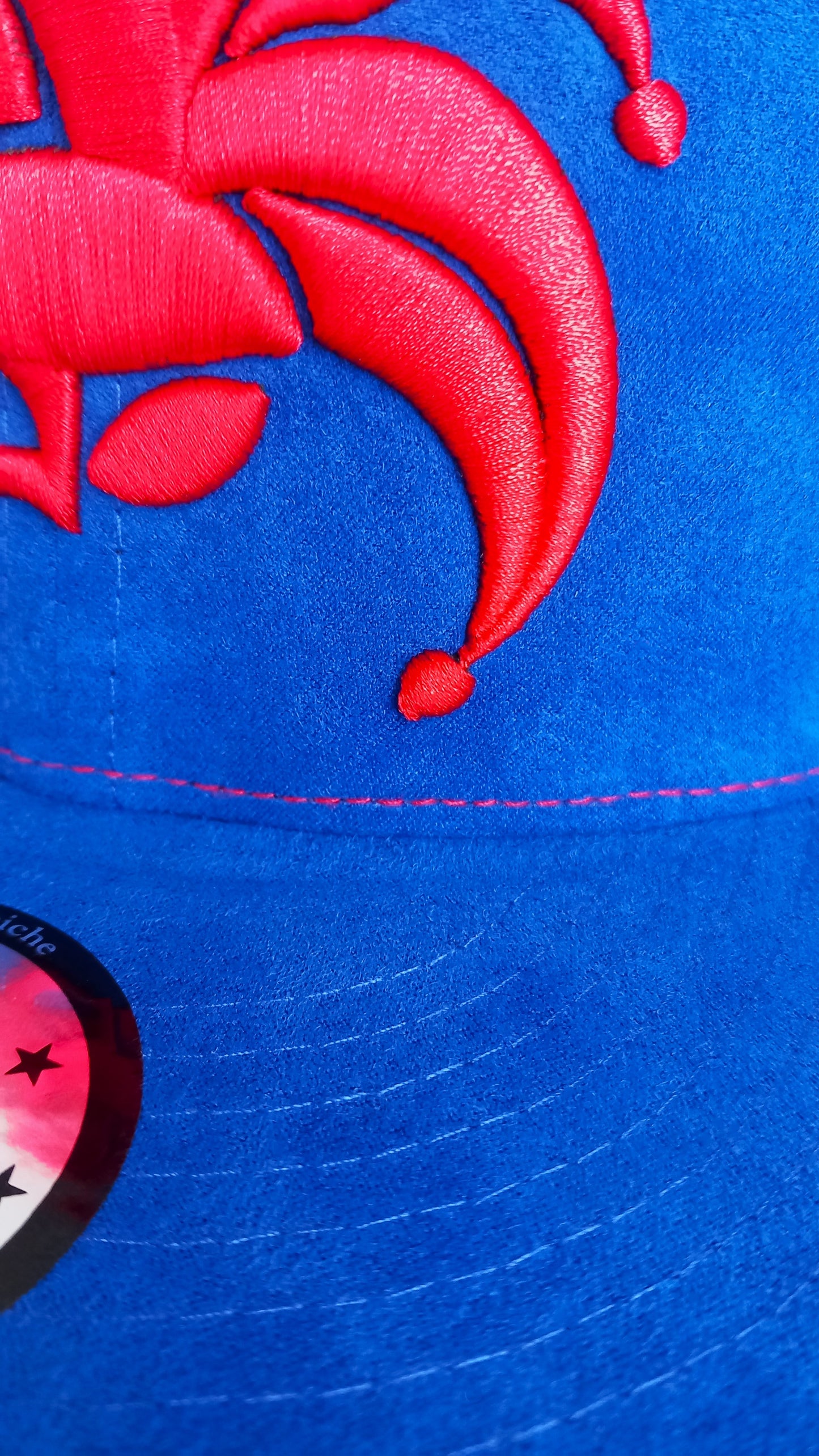 Wild Ride Trucker Snapback - Blue Suede/Red Mesh - Capiche Caps Clown