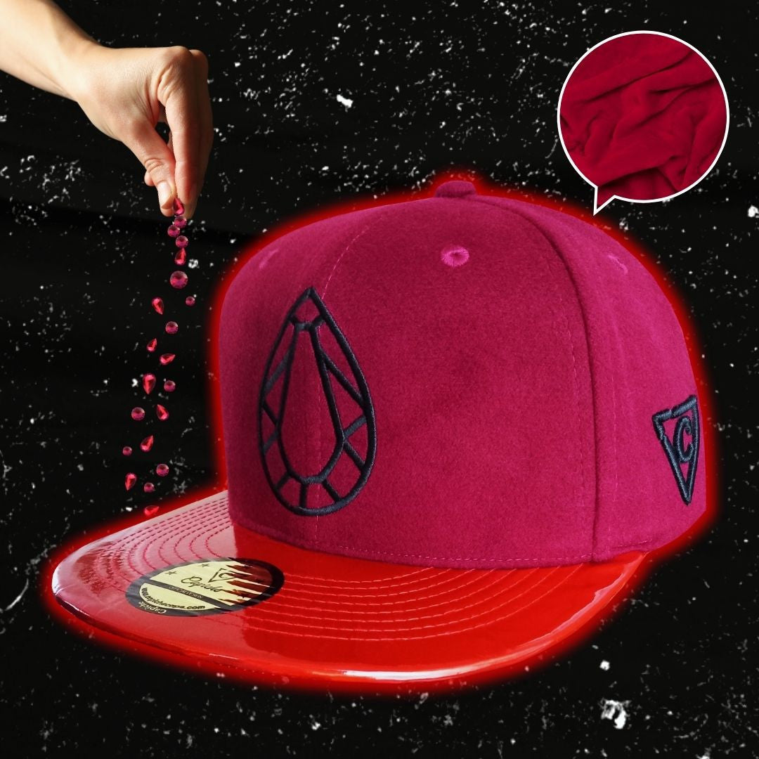 Ruby - Red Fleece/Red Holographic - Capiche Caps Holographic