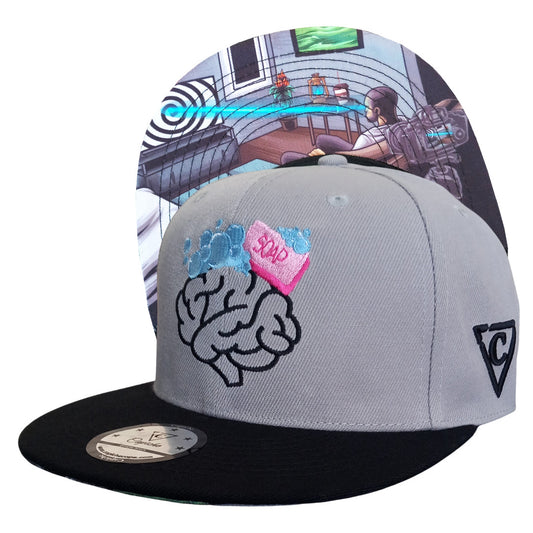 Brainwashed Snapback - Grey/Black - Capiche Caps Black