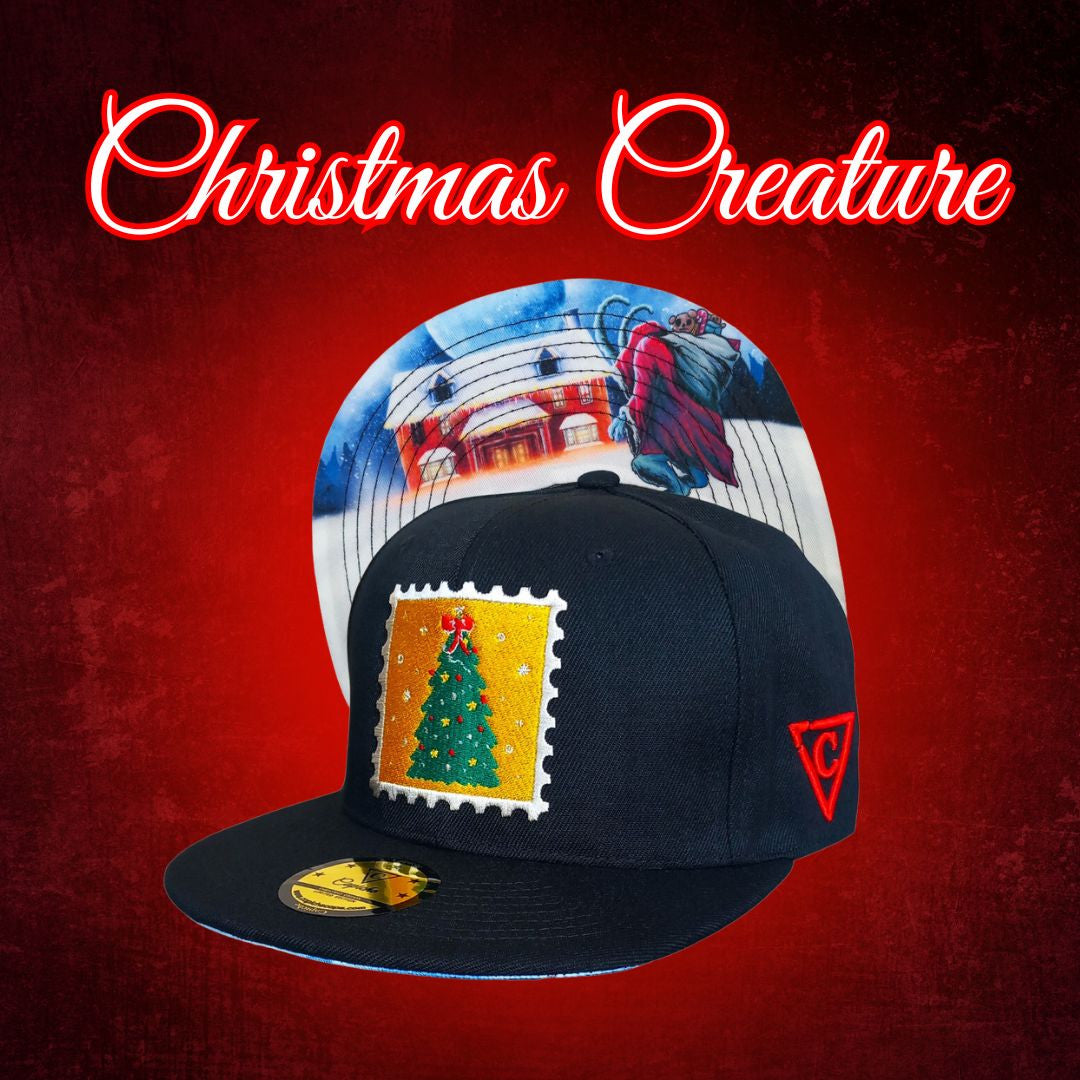 Christmas Creature Snapback - Black - Capiche Caps Black