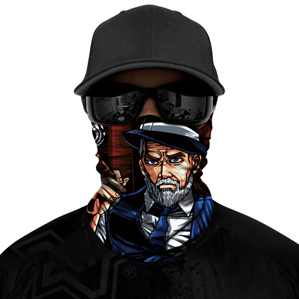 Cigar Biker Mask - Dark Blue/Brown - Capiche Caps Biker Mask