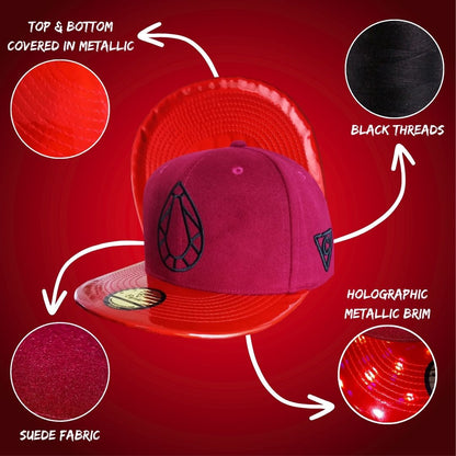 Ruby - Red Fleece/Red Holographic - Capiche Caps Holographic