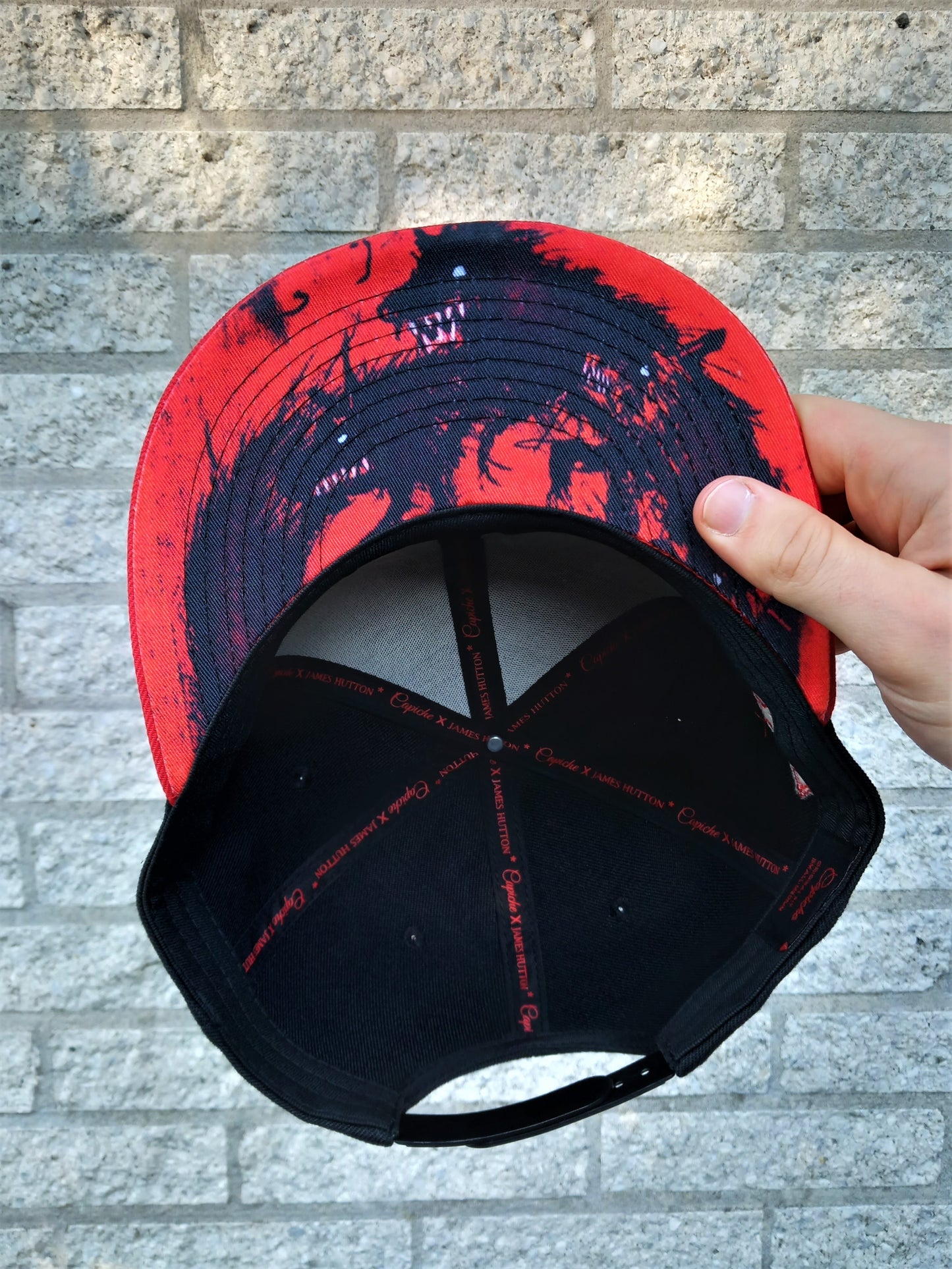 James Hutton x Capiche Collab Snapback - Black/Red - Capiche Caps Black