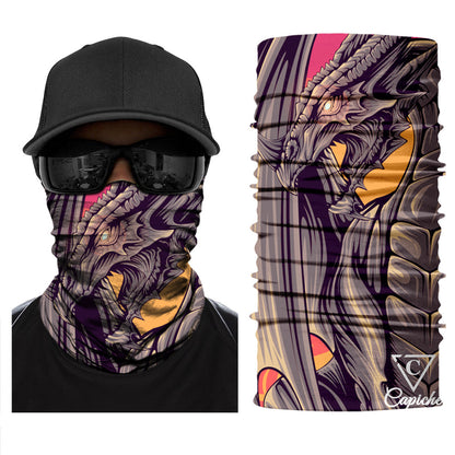 Black Dragon Biker Mask - Black/Grey - Capiche Caps Black