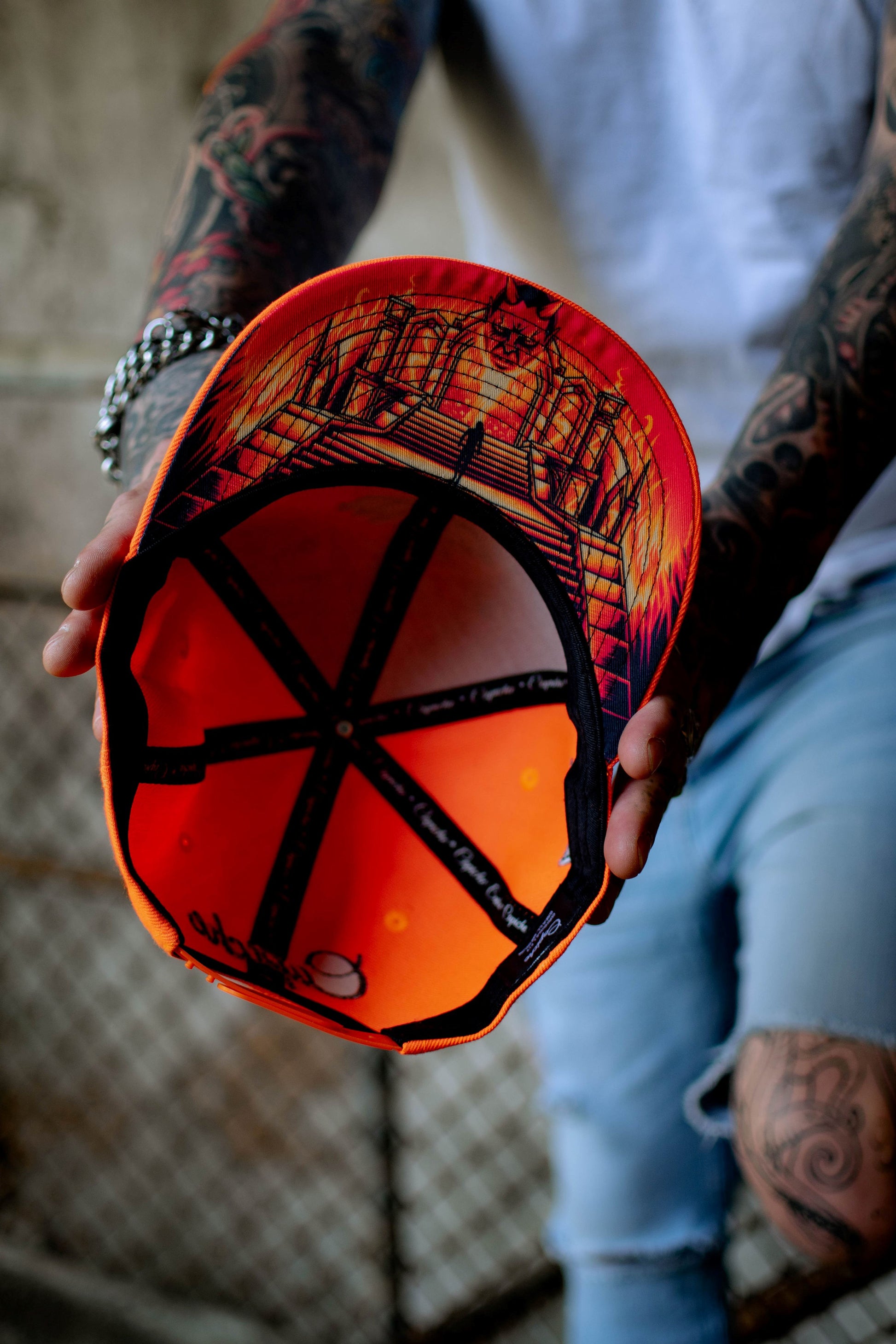 Devil's Gate Snapback - Neon Orange - Capiche Caps Orange