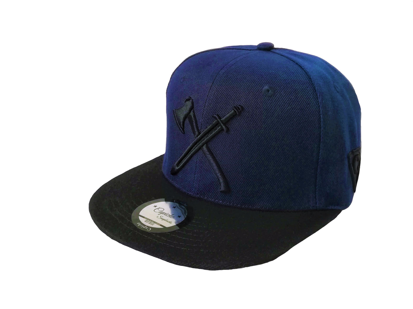 Ninja Snapback - Dark Blue/Black - Capiche Caps Black