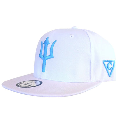 White Poseidon Snapback - White - Capiche Caps Snapback