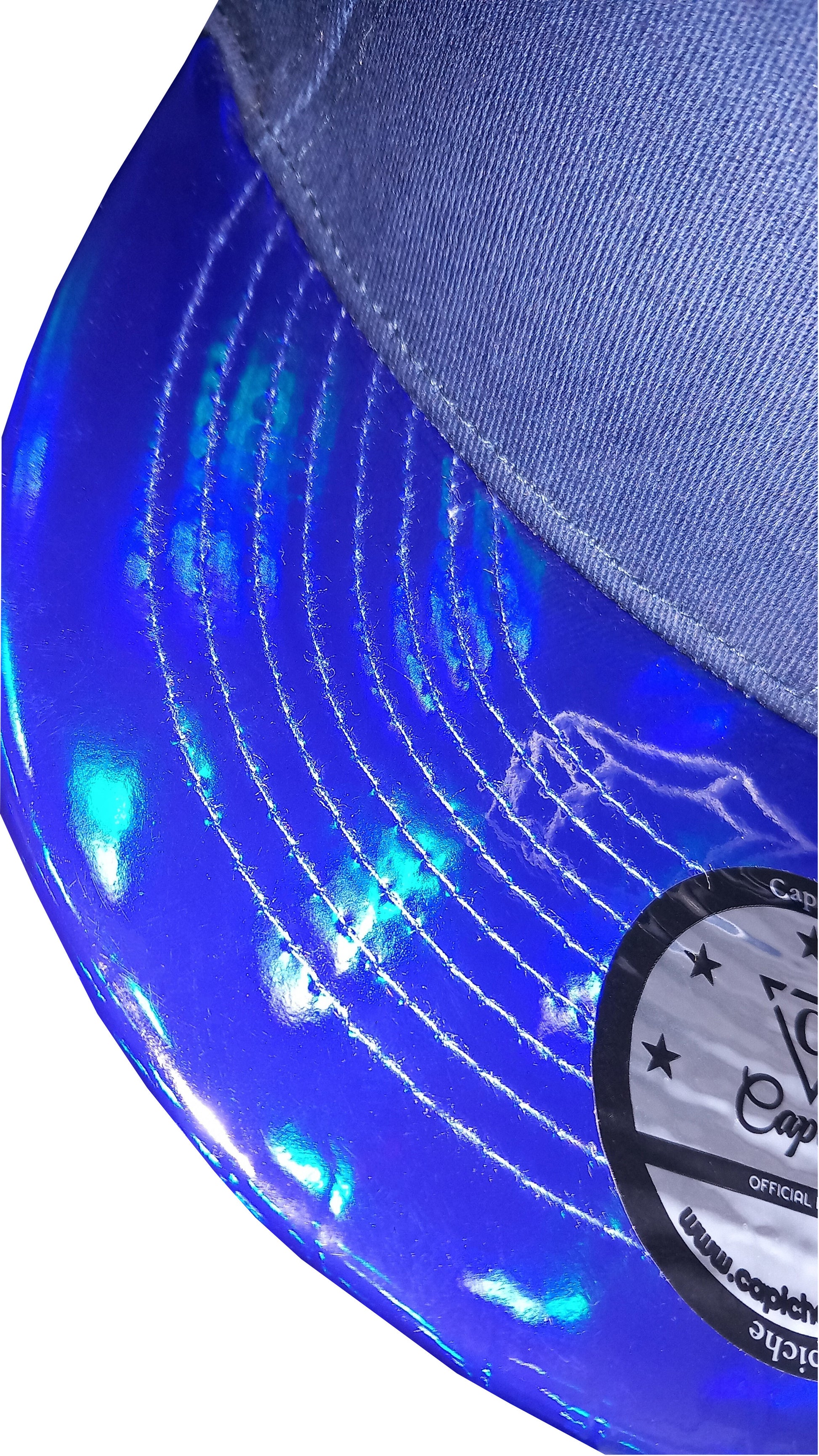 Sapphire Snapback - Blue Holographic Brim - Capiche Caps Holographic