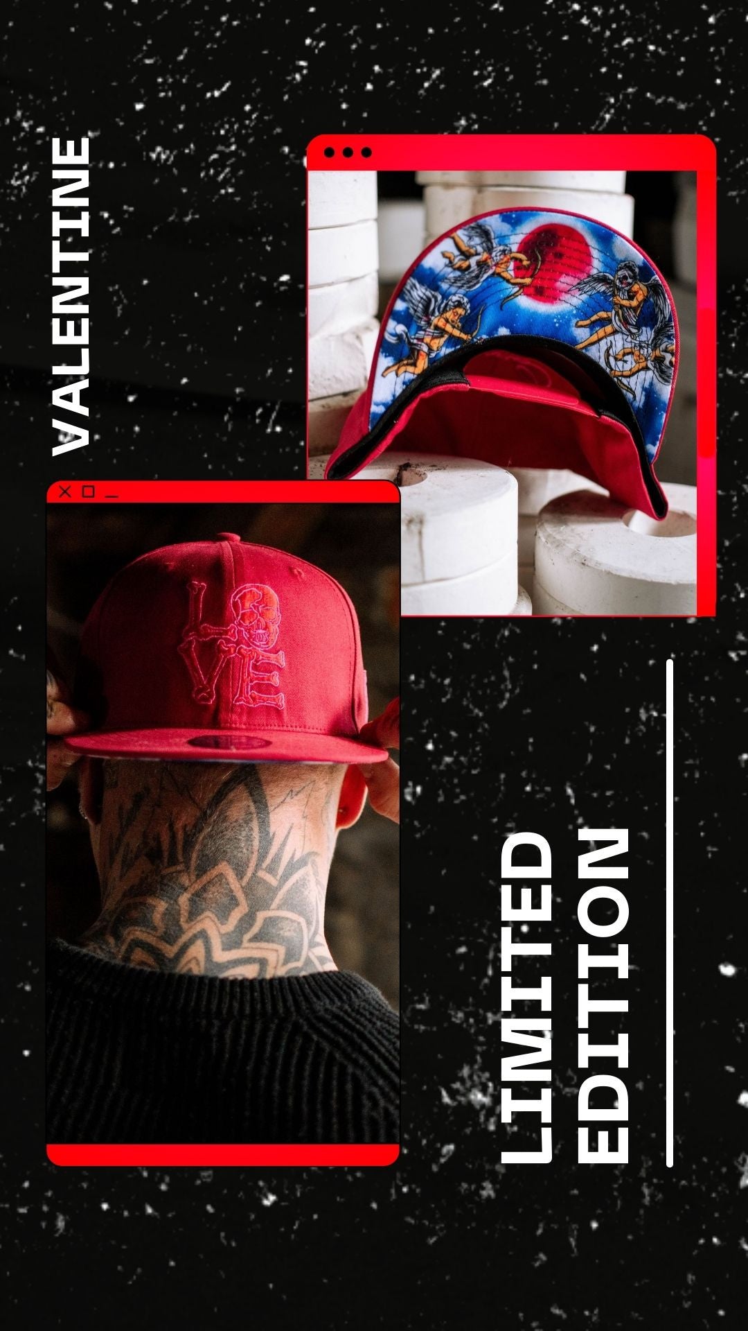 Valentine Snapback - Burgundy Red - Capiche Caps Limited Edition