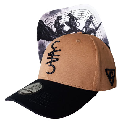 SATTA x Capiche Collab Curved Cap - Brown/Black - Capiche Caps Black