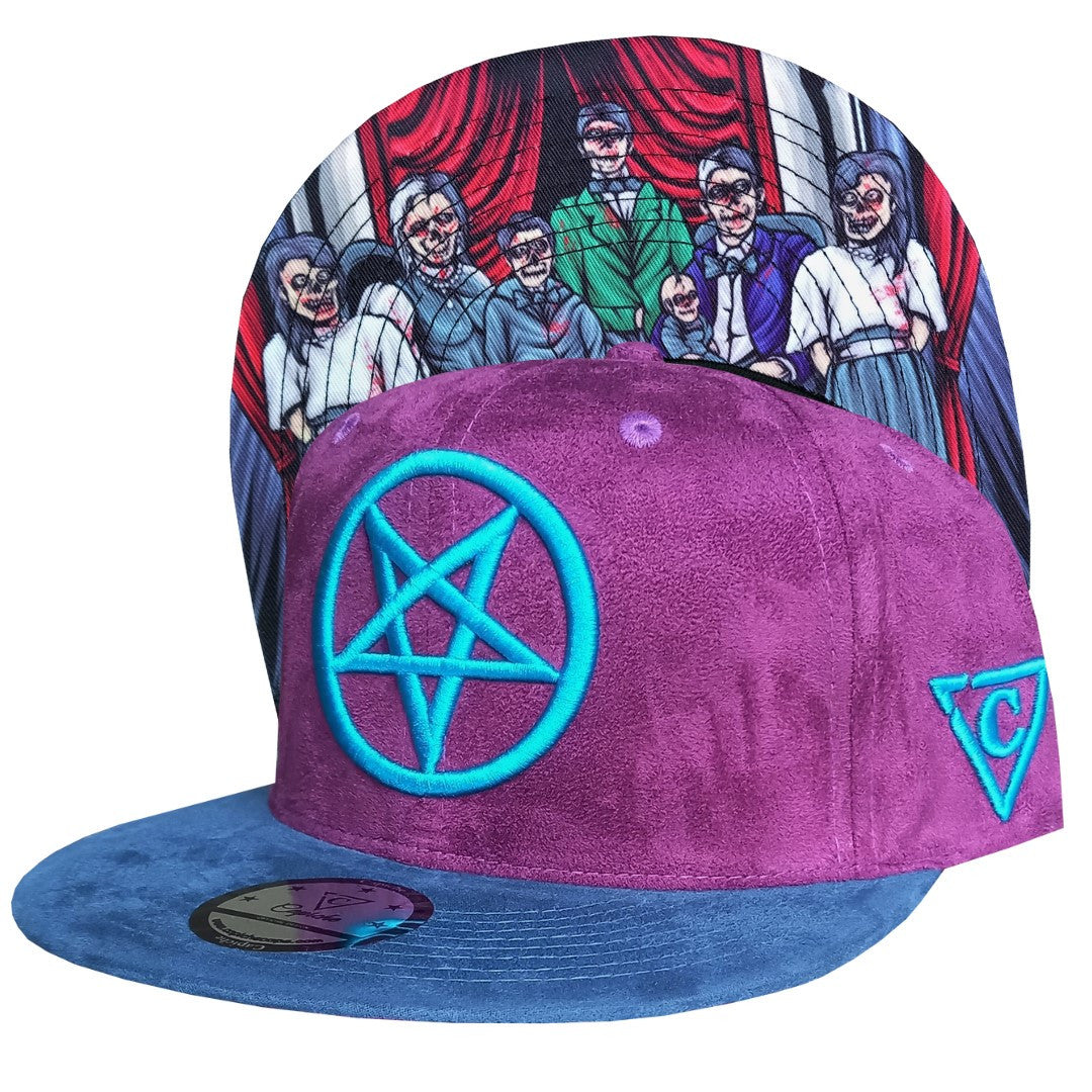 Cursed Family Snapback - Purple/Blue Suede - Capiche Caps Purple