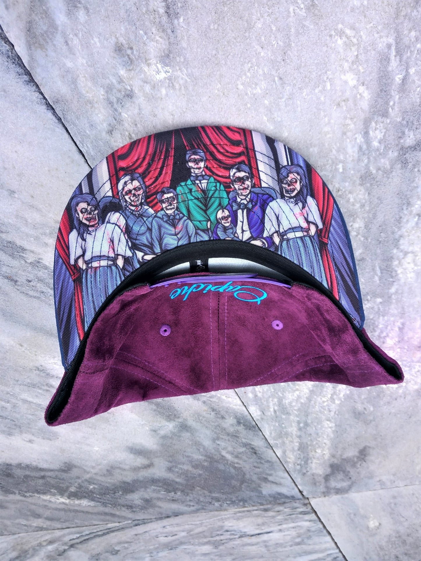 Cursed Family Snapback - Purple/Blue Suede - Capiche Caps Purple