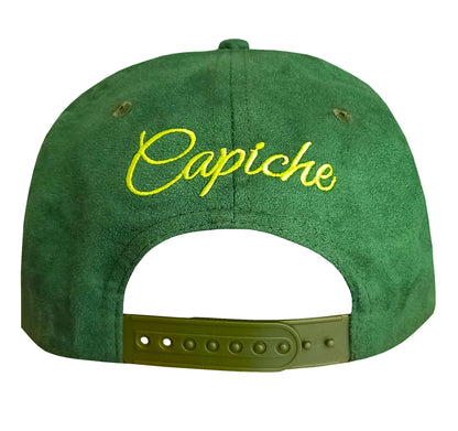 Emerald Suede Snapback - Green Holographic Brim - Capiche Caps Suede