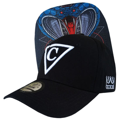 Angry Cobra Curved Baseball Cap - Black - Capiche Caps Curved Cap