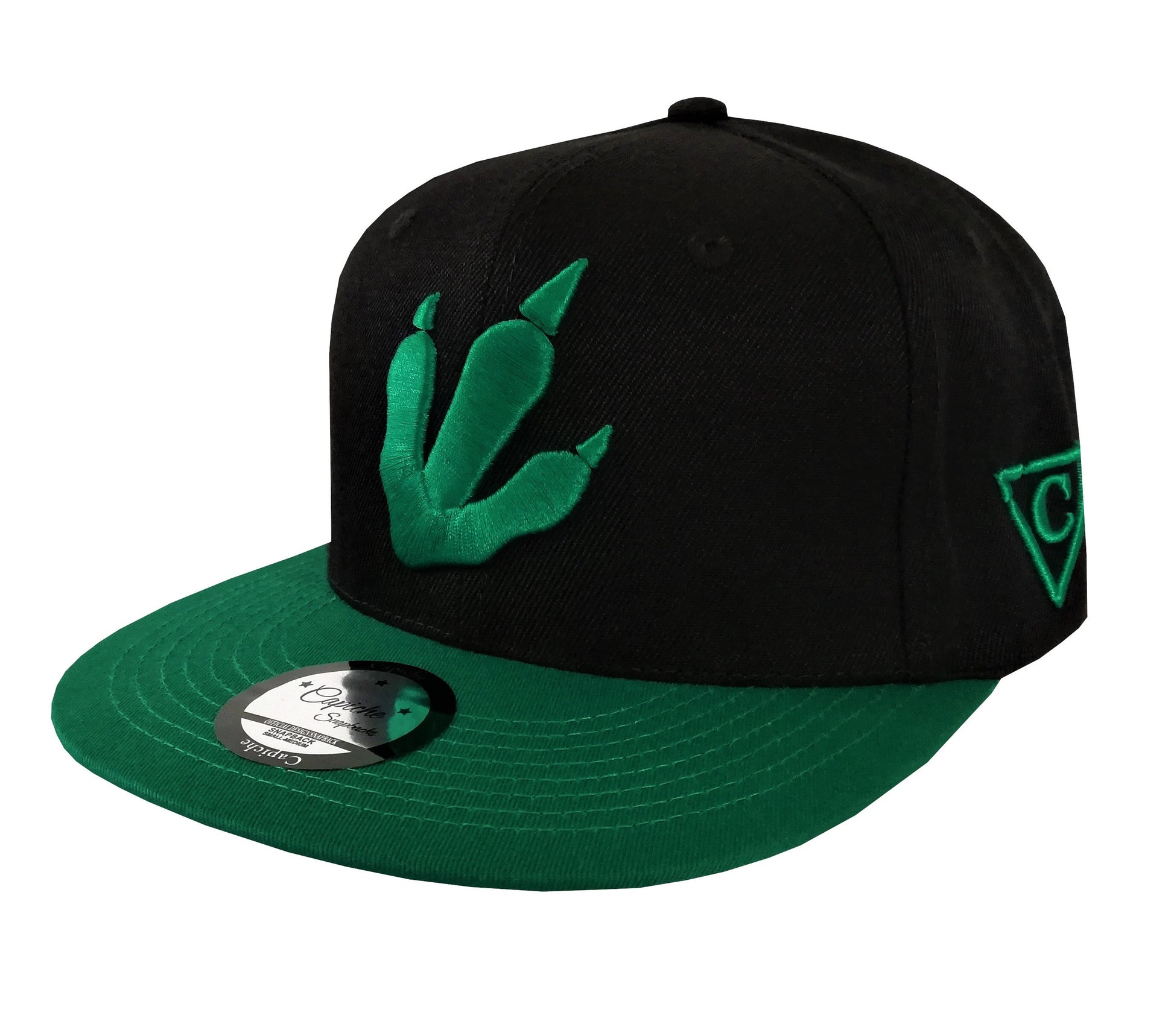 T-rex Snapback Child Size - Black/Green - Capiche Caps Black