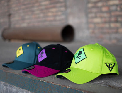 Toxic Tsunami Curved Cap - Neon Green - Capiche Caps Rubber