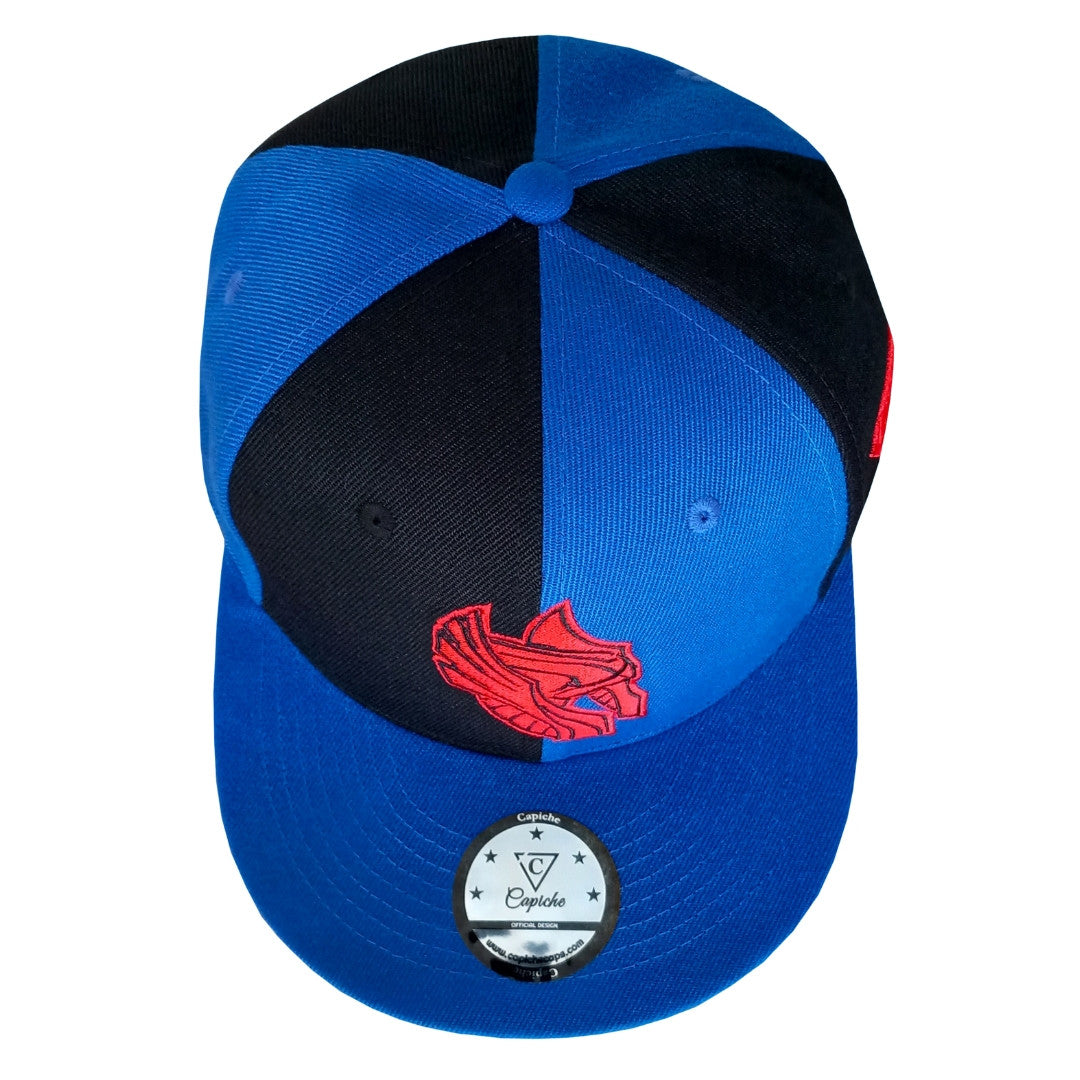 Snapback Half Blue Half Black Colored Panels 50 50 Odin Norse Mythology (3).jpg