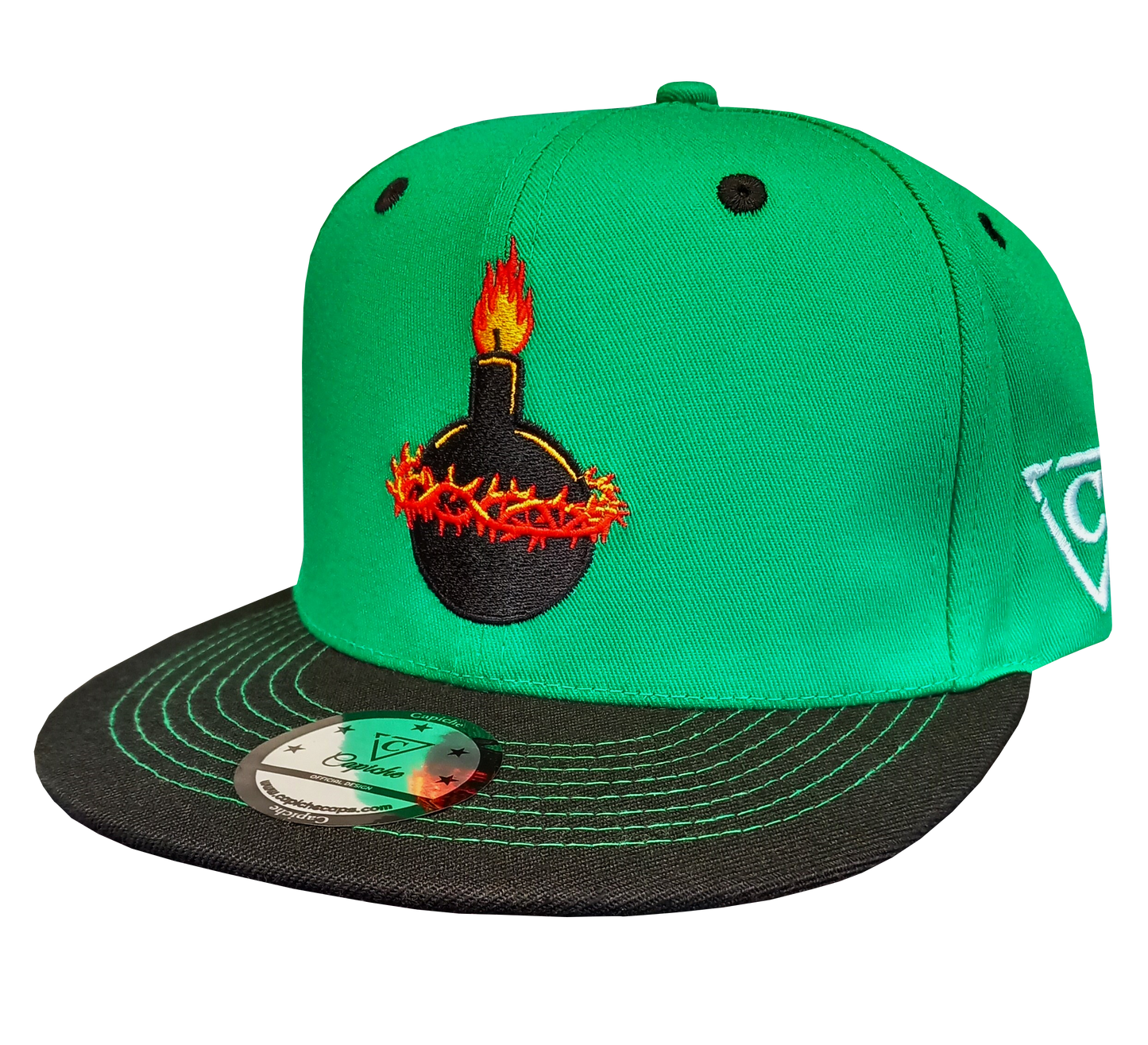 Chris Labonte x Capiche Collab Snapback - Green/Black - Capiche Caps Black