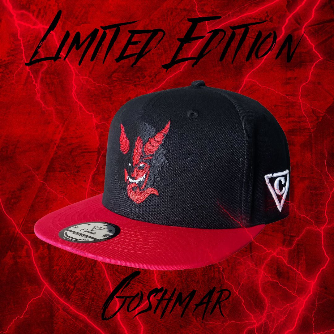 Goshmar x Capiche Collab Snapback - Black/Red - Capiche Caps Black